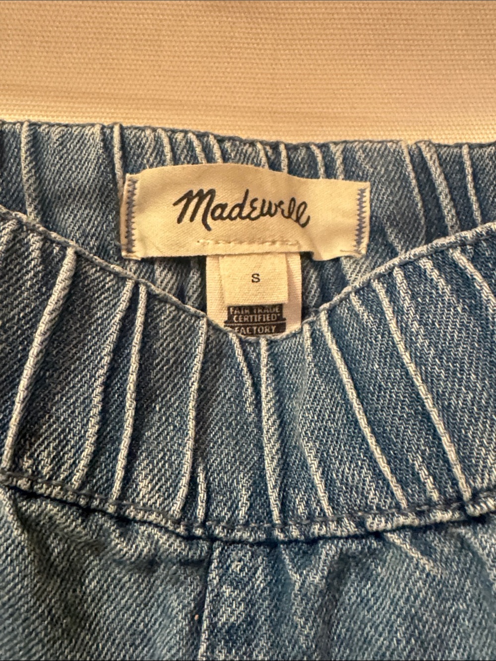 Madewell Light Blue Paperbag Denim Shorts Size S - Picture 2 of 5
